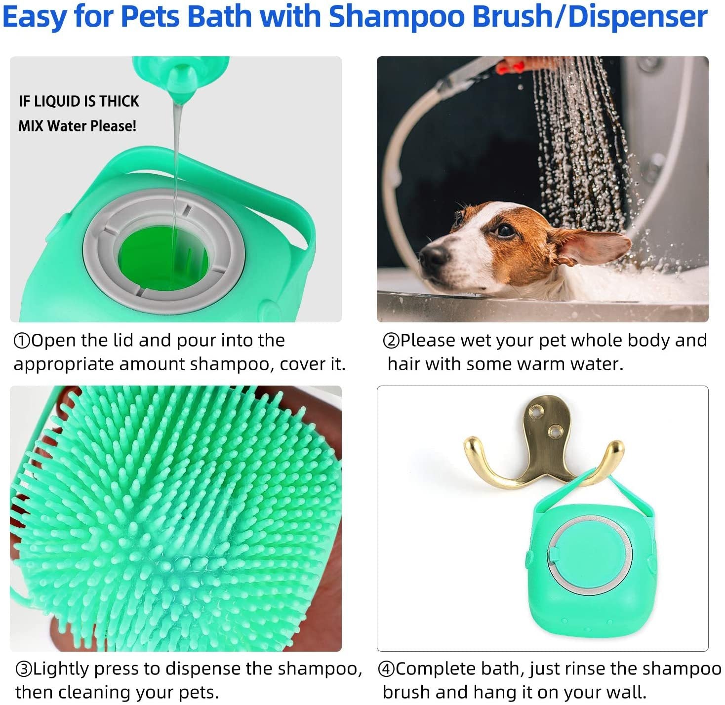 Dog and Cat Shampoo Massager Brush