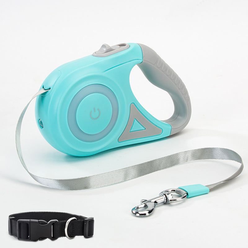 Dog Retractable Leash and Collar with Spotlight Automatic