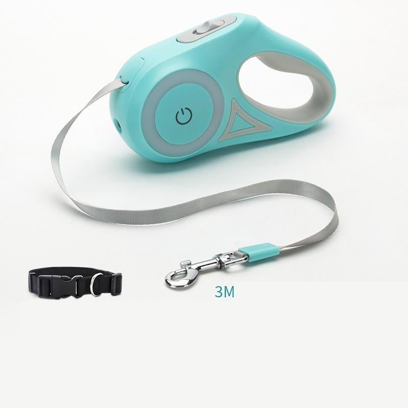 Dog Retractable Leash and Collar with Spotlight Automatic