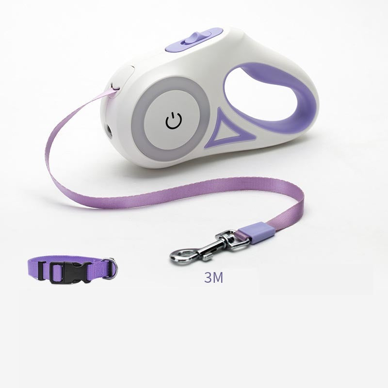Dog Retractable Leash and Collar with Spotlight Automatic