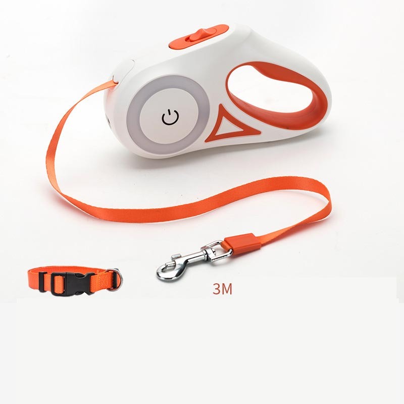 Dog Retractable Leash and Collar with Spotlight Automatic
