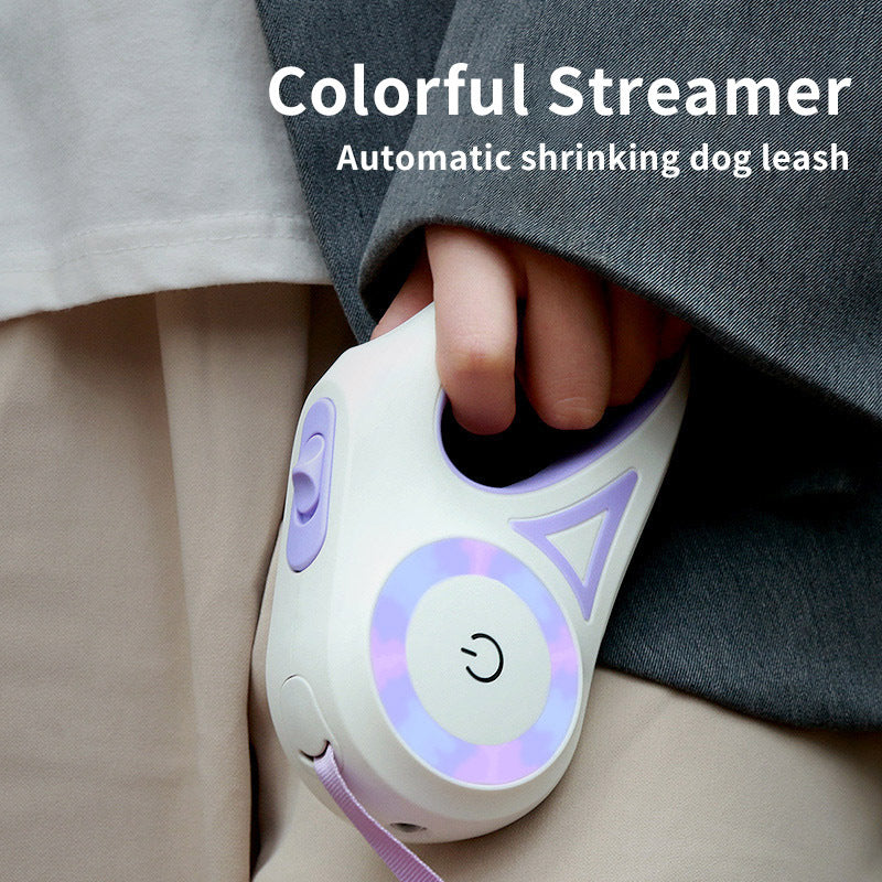 Dog Retractable Leash and Collar with Spotlight Automatic