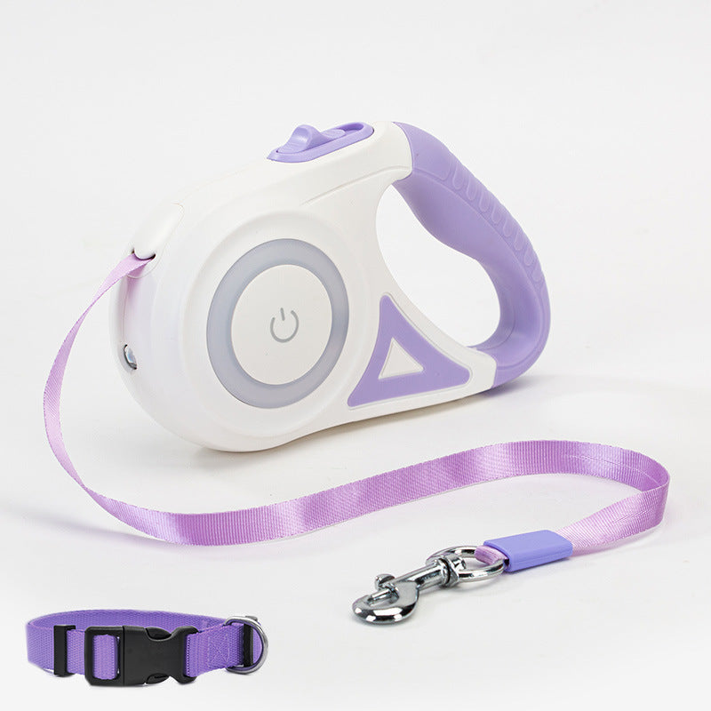 Dog Retractable Leash and Collar with Spotlight Automatic