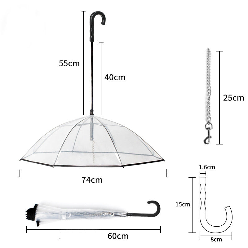 Dog's Umbrella With Traction Chain