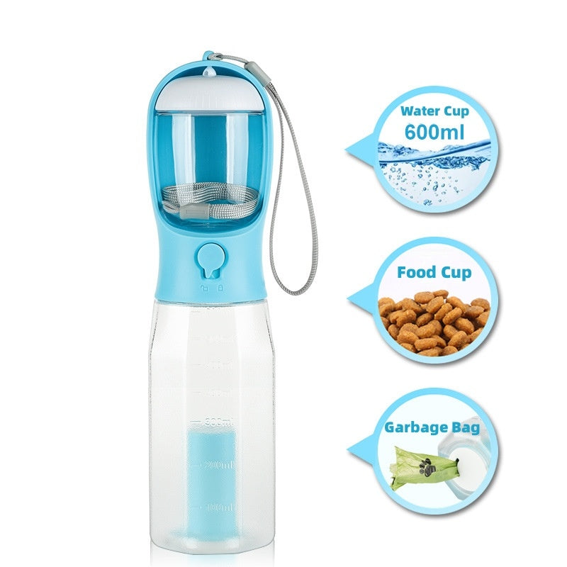 Portable Cat/Dog Water and Food Bottle 3 In 1